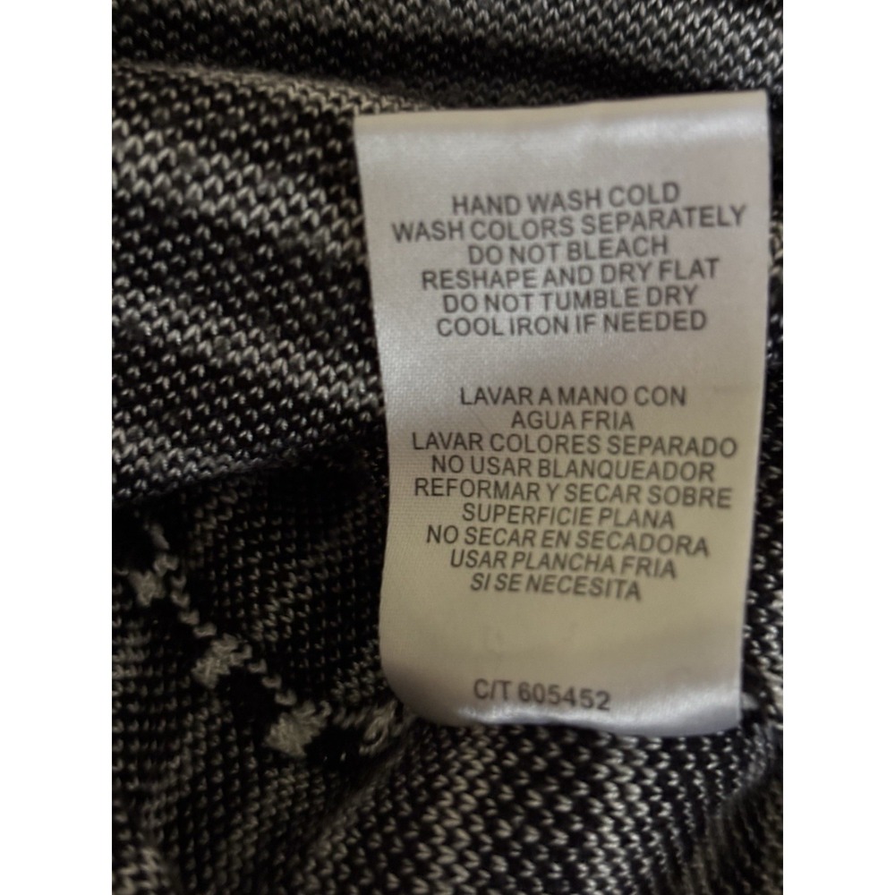 Gabby Skye Women's 3/4 Sleeve Side Printed Sheath Sweater Dress, Black/Ivory Lg - Picture 8 of 8
